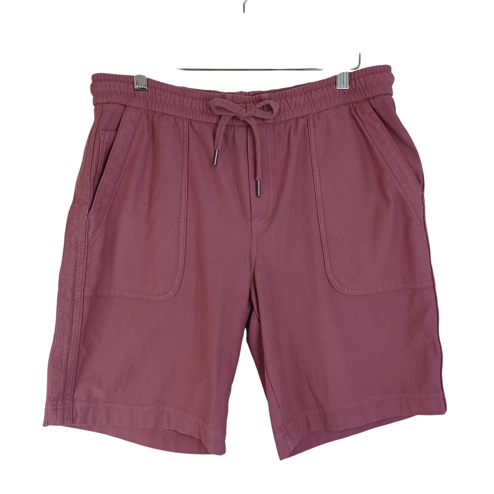 Athleta Farallon Bermuda Shorts Rose Pink Organic Cotton Drawstring Size M
